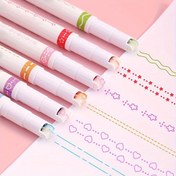 Resim 6'lı Uçan Kanat Flair Vurgulayıcılar - Hızlı Kuruyan, Renkli Lineer Kalemler Benzersiz Eğri Uçlarla Dekoratif İşaretleme İçin - El Yapımı Noel & Şükran Günü Hediyeleri İçin İdeal 