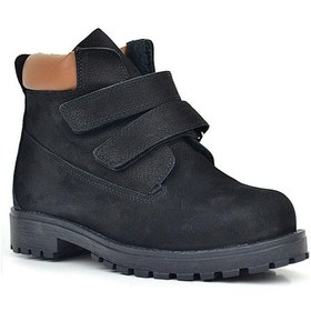 Resim Rakerplus Neson Hakiki Deri Siyah Nubuk Cırtlı Erkek Çocuk Bot Siyah 