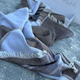 Resim Peştemal 90 X 180 Cm Jakarlı Pamuk Müslin El Dokuması Plaj Havlusu Püsküllü Kutulu Silyon | Bej 