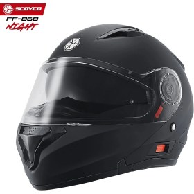 Resim Scoyco Çene Açılır Kask FF-868 Nıght Mat Siyah 