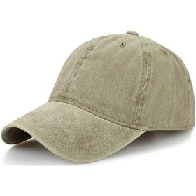 Resim Unisex Yıkamalı Eskitme Haki Kep Şapka Haki 