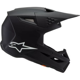 Resim Alpinestars Youth SM3 Solid siyah YM enduro çocuk motosiklet kaskı 