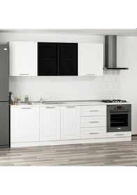 Resim Minar 270 Cm Mebran C + Alm. Füme Cam Mutfak Dlb Byz 270-Mcacb3 Beyaz 