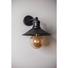Resim Feyza Design Retro Siyah Metal Duvar Lambası Aplik, Şık ve Dayanıklı Tasarım 