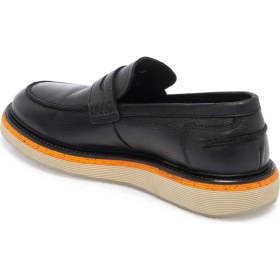 Resim Tergan Siyah Hakiki Deri Erkek Loafer - E25I1AY57192-A23 