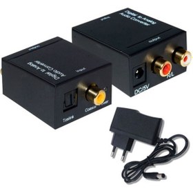 Resim dijital optik to analog rca ses çevirici converter dönüştürücü 