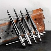 Resim Yüksek Karbon Çelik Altı Delik Delme Seti - Ahşap, Metal ve Plastik için Konik Kesici - Matkap Uyumlu Kamfar Aksesuarı 