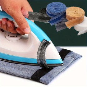 Resim 5 Metre Kendinden Yapışkanlı Ütüleme Tamir Bandı - Dikiş Gerektirmeyen, İz Bırakmayan Yama, Kot ve Giysiler İçin, Açık Kahverengi, Gri, Beyaz, Mavi, Siyah Renklerde Mevcut - DIY Dikiş Projeleri, Dikiş Malzemeleri Aksesuarları İçin İdeal 
