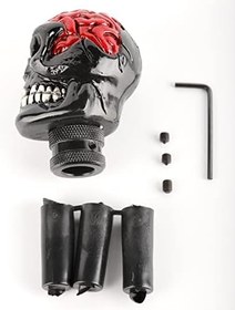 Resim Kafatası Manuel Vites Topuzu Tek Gözlü Korsan Tarzı Araba Vites Kolu Vites Kolu Değiştirme MT Otomobil Araçlarına Uygun, Kırmızı 