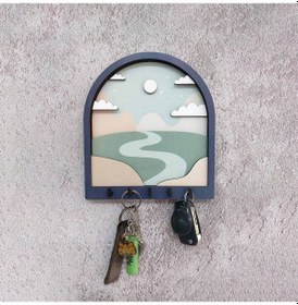 Resim Cajuart Dekoratif Masal Diyarı Üç Boyutlu Katmanlı Duvar Askılık Anahtarlık Siyah - Beyaz 