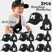 Resim 2 adet Çocuk Beyzbol Şapkası ve Göğüs Çantası Seti, "M" Nakışlı Nefes Alabilen Hafif Güneş Şapkası, Alfabe Deseni, Erkek ve Kızlar İçin Ayarlanabilir Snapback, Bahar/Yaz Aktiviteleri ve Günlük Giyim İçin İdeal, Günlük Giyim Şapkası|Alfabe Desenli Şapka|Nefes Alabilen Mesh Malzeme 