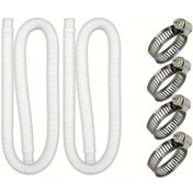 Resim Gateesat 2 Adet 32mm Beyaz Havuz Hortumu, Uv Ve Klor Dirençli, 4 Emniyet Klipsli 