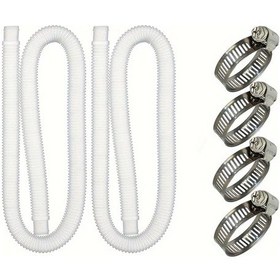 Resim Gateesat 2 Adet 32mm Beyaz Havuz Hortumu, Uv Ve Klor Dirençli, 4 Emniyet Klipsli 