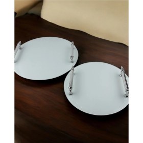 Resim Şık Gümüş Dekoratif Söz Nişan Tepsisi, Güzellik ve Zarafet Sunar 