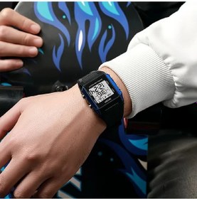 Resim Sunshine022 Mavi Erkek Spor Dijital Saati Alarmlı Su Geçirmez Kronometre Fitness Takip Günlük Kullanım Diğer 