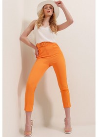 Resim Havuç Kemerli Kumaş Pantolon Turuncu 