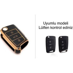 Resim Seat Leon Mk3 Golf 7 Ve 7.5 T-roc Uyumlu Lüks Anahtar Koruma Kılı 