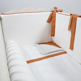 Resim Ekru - Tarçın Bebek Uyku Seti - Sosis Bumper / 80x140 
