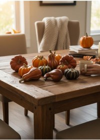 Resim Yapay Bal Kabağı Süs Kabağı Helowen Dekoratif Kabak 10lu Set 5-8cm Filede Turuncu Ve Yeşil Turuncu 