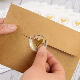 Resim 100 adet Şeffaf Kalp Zarf Mühürleri - Altın Kalpli Pembe Plastik/Kağıt Düğün Etiketleri, Davetiyeler için Zarif Yuvarlak Mühürleme Stickerları, Anneler Günü Kartları, Nişan Partisi Hediyeleri & Hediye Paketleme, Kalp Süslemeleri, Düğün Daveti Aksesuarları, Tematik Etkinlik Aksesuarı 
