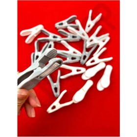 Resim 24 Adet Yaysız Kırılmaz Iz Yapmaz Mandal Uzun Ömürlü Çamaşır Mandalı Paslanmaz 