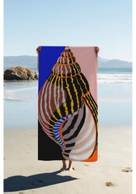 Resim Dijital Baskı Plaj Deniz Havlusu Deniz Kabuğu Desenli Peştamal Hvl0137 Renkli 