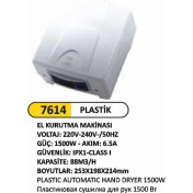 Resim Arı Metal El Kurutma Makinası Pastik 1500 W 