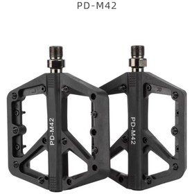 Resim motosergen Promend Renkli Platform Pedal MTB Freeride Kaymaz Rulmanlı Plastik Pedal Ultra Hafif Siyah Renk 