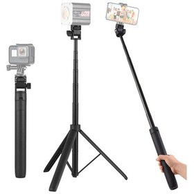 Resim Geeroyoo Ayarlanabilir Uzatılabilir 140cm Alüminyum Selfie Çubuğu Tripod 1/4 Vidalı Telefon Kamerası 