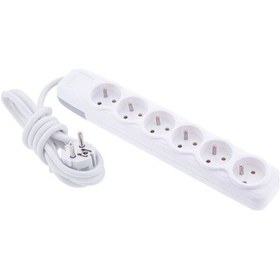 Resim Far 6'lı Grup Priz 3 Metre Lara Topraklı Uzatma Kablosu Beyaz F509b 