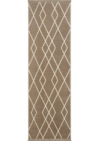 Resim Cool Halı Vetrina 3608 Vizon Geometrik Desen Uzun Hol Koridor Yatak Odası Halı Kesme Halı Yolluk 