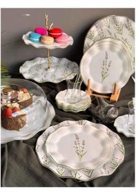 Resim Glass&glass Calabria Daisy Surf 34 Parça Çay Seti Desenli 