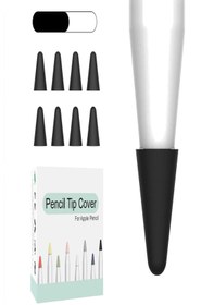 Resim Microcase Apple Siyah Pencil 1-2 Stylus Kalem Ucu Koruyucu 8in1 Set 