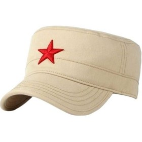 Resim Uniquetrenders Unisex Pamuklu Yıldızlı Castro Şapka Krem 
