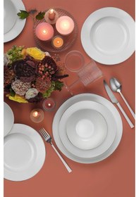 Resim Kütahya Porselen Bone Kalipso 18 Parça 6 Kişilik Yemek Takımı Pla 