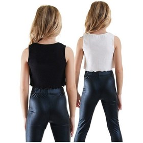 Resim Denokids Kız Çocuk Siyah Beyaz Crop Atlet 2'li Takım Renkli 