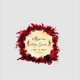 Resim Sadrazam 27 Cm (ORTA BOY) Işıklı, Isim Baskılı Kına Tefi, Gelin Tefi 