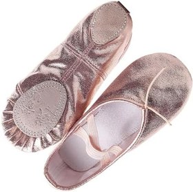 Resim VALICLUD Deri Bale Terlik Sparkly Kız Ayakkabıları Çocuk Ayakkabıları Tam Taban Yoga Ayakkabıları Kız Bale Uygulama Ayakkabıları Kız Ayakkabı Kızlar Için Düz Ayakkabılar Daireler Kedi 