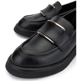 Resim Tamer Tanca Kadın Hakiki Deri Siyah Deri Loafer Ayakkabı 1066 2305 Bn Ayk Sk24-25 Sıyah Dr Siyah 