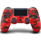 Resim Teltree Ps4 İçin Kablosuz Bluetooth Oyun Kolu, Işıklı, 3.5mm Ses Girişi, Paylaşım Fonksiyonu, Camo Kırmızı 