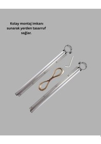 Resim 25x60 Balkon Askılığı Kare Demir Uyumlu Hava Dayanıklı Çamaşır Askısı Renkli 