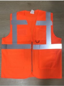 Resim Cepli Mühendis İkaz Yeleği Turuncu M Siyah 