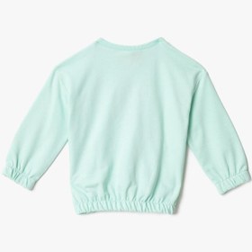 Resim Kız Bebek Snoopy Baskılı Pamuklu Sweatshirt 