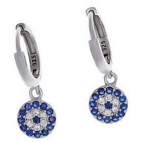 Resim Celikchi Kadın Nazar Boncuğu Model Sallantılı Gümüş Küpe 