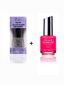 Resim IBD Poshe Oje Kurutucu Top Coat 14ml Ve Normal Oje 14 ml Renk:toptional(KOYU PEMBE) 70112 
