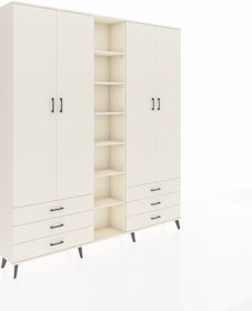 Resim Arges Dolap 13 Raflı 6 Çekmeceli 2 Askılı 220x30x243 Aytaşı-aytaşı/aytaşı Aytası/aytası 