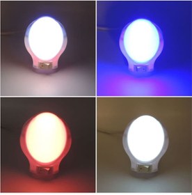 Resim Ufo Led Gece Lambası 0,5W Tasarruflu Işıklı Fişli Düğmeli Çok Renkli 