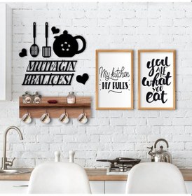 Resim Bk Home Doğal Ahşap Raflı Dekoratif Fincan Askılığı Mutfak Konsep (551038599) 