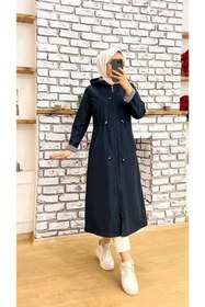 Resim Vibeys Collection Içi Çizgili Ve Kendinden Astarlı Su Geçirmez Kadın Trençkot 
