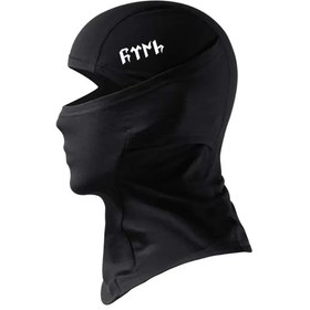 Resim Flex Göktürkçe Türk Yazılı Model 1 Reflektörlü Siyah Maske Balaklava Balaclava Buff Motosiklet Scooter 